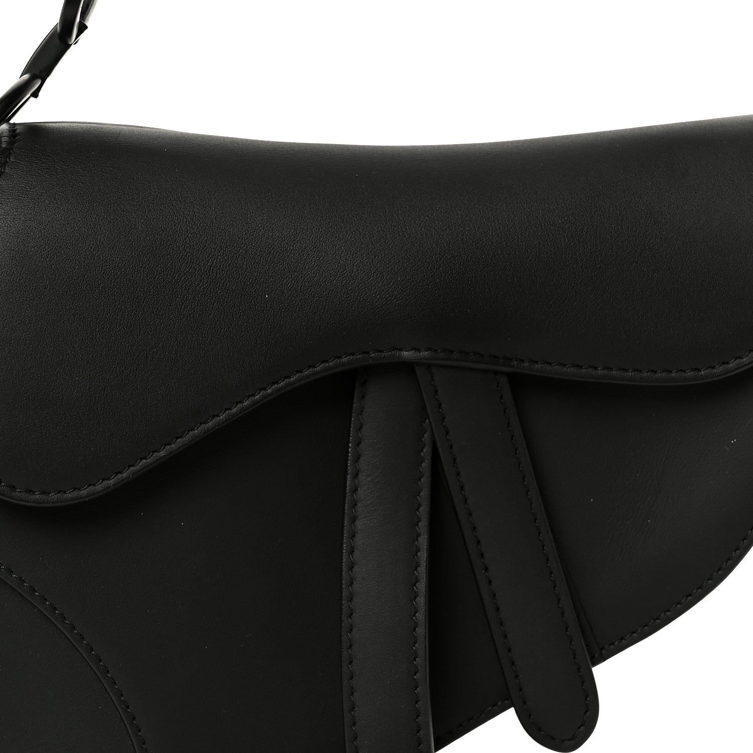 Ultra Matte Calfskin Mini Saddle Bag Black