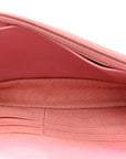 Lambskin Quilted CC Crossing Wallet On Chain WOC Pink
