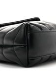 Calfskin Y Quilted Monogram Toy Loulou Crossbody Bag Black