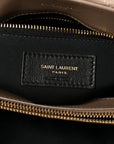 Suede Y Quilted Monogram Medium Loulou Chain Satchel Taupe