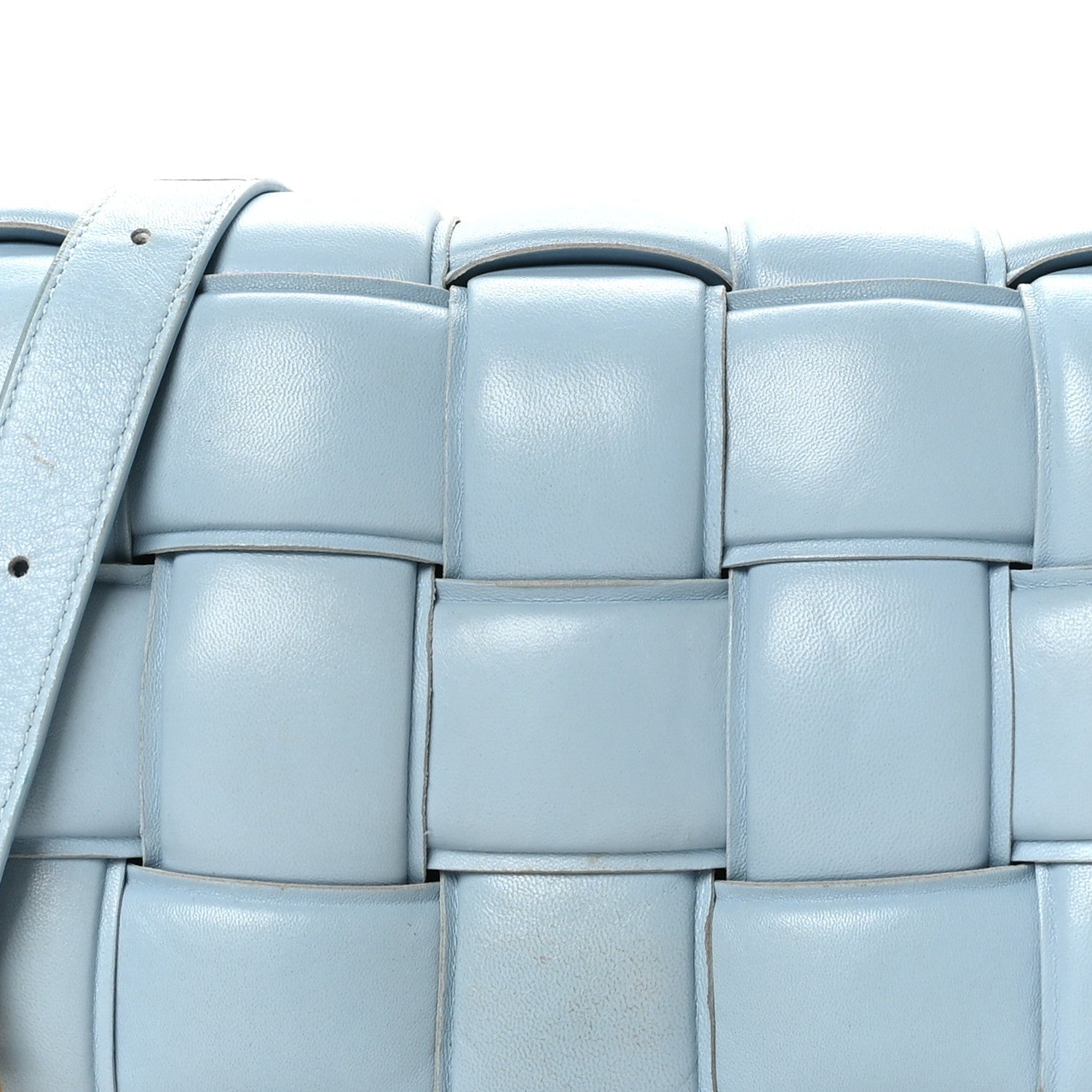 Nappa Maxi Intreccio Padded Cassette Crossbody Bag Ice