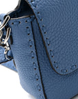Cuoio Roma Sellerissima Nappa Sintetica Tape Stitch Baguette Placca Placca Argento Blue