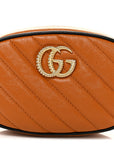 Vintage Effect Calfskin Matelasse Diagonal Torchon GG Marmont Belt Bag 95 38 Cognac