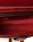 Grained Calfskin Saddle Bag Red