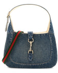 Denim Small Jackie Shoulder Bag Blue Denim