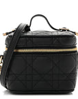 Lambskin Cannage Micro Lady D1OR Vanity Case Black