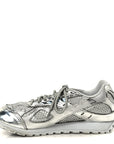 Calfskin Fishnet Fabric Orbit Sneakers 39 Silver