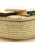 Crystal Vitello Laminato FF Nano Maxi Buckle Baguette Charm Light Gold