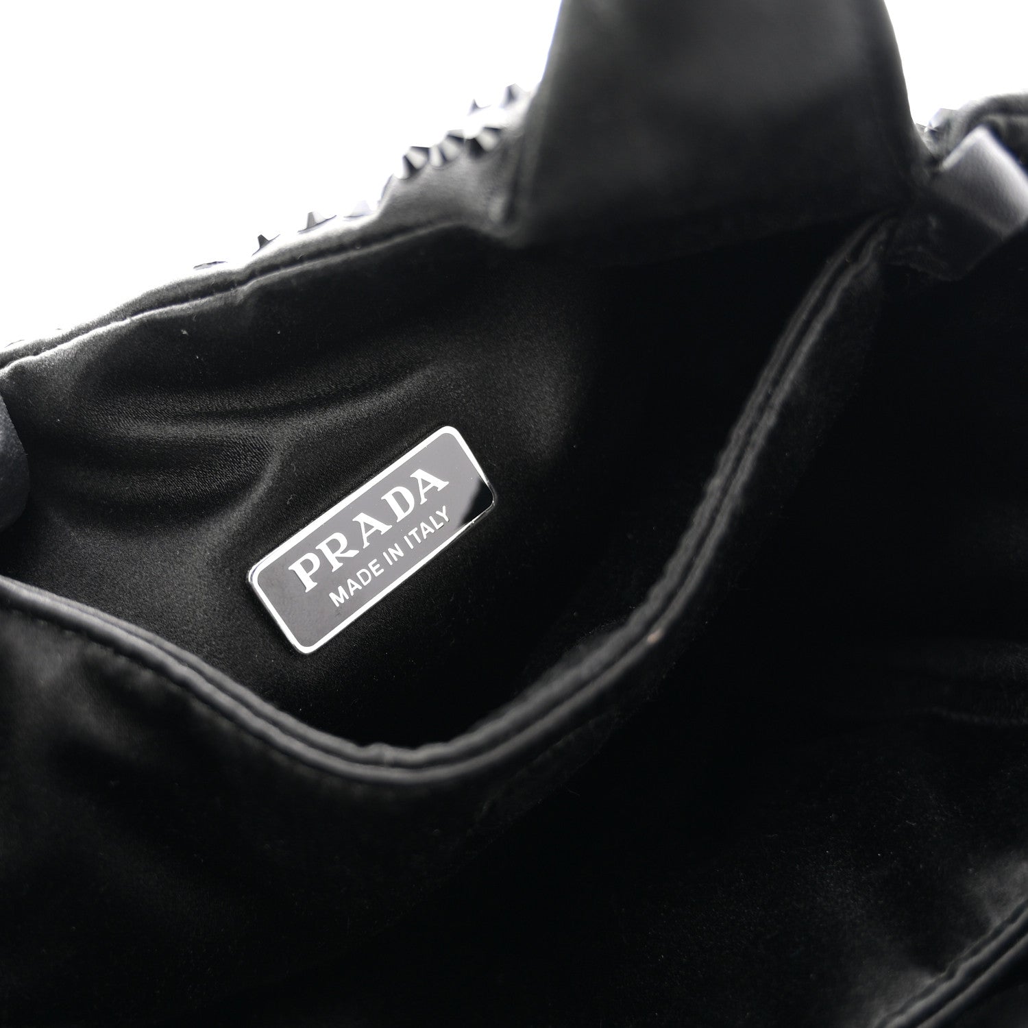 Satin Crystal Soft Padded Small Double Handled Shoulder Bag Black