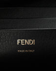Shearling Vitello Dolce Macro FF 1974 Mini Baguette Tobacco Black
