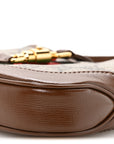 GG Supreme Monogram Azalea Calfskin Web Mini Jackie 1961 Hobo Beige Ebony Brown Sugar