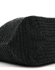 Raffia Monogram Le 5 A 7 Medium Tote Black
