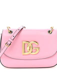 Calfskin 3.5 Flap Crossbody Bag Pink