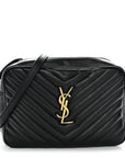 Calfskin Matelasse Monogram Lou Camera Bag Black