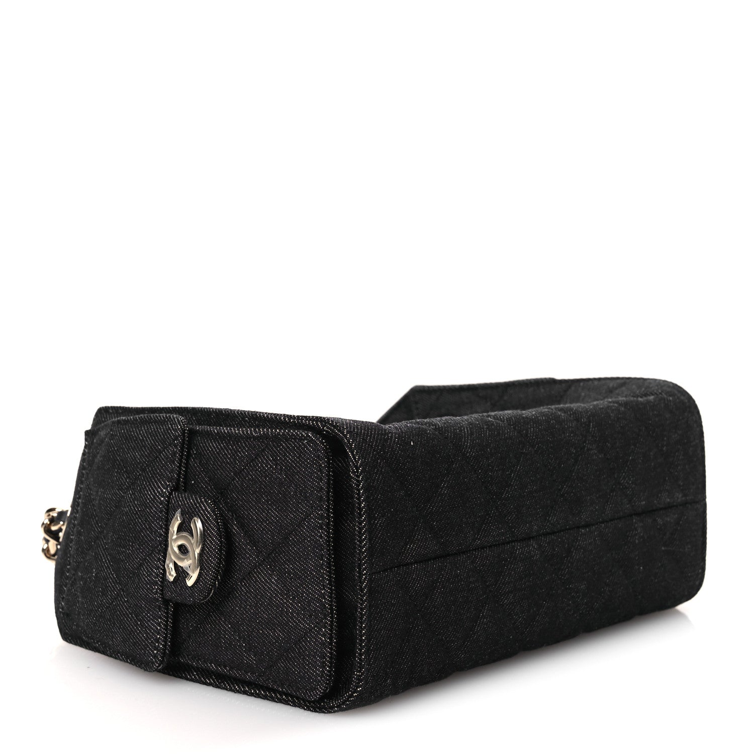 Denim Quilted Mini CHNL 25 Handbag Dark Blue