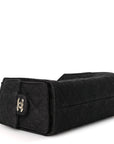 Denim Quilted Mini CHNL 25 Handbag Dark Blue
