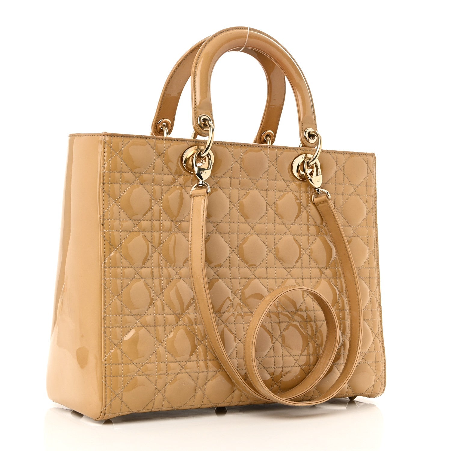 Patent Cannage Large Lady D1OR Dark Beige