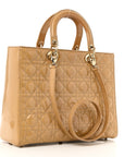Patent Cannage Large Lady D1OR Dark Beige
