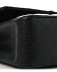 Caviar Quilted Medium Double Flap Black
