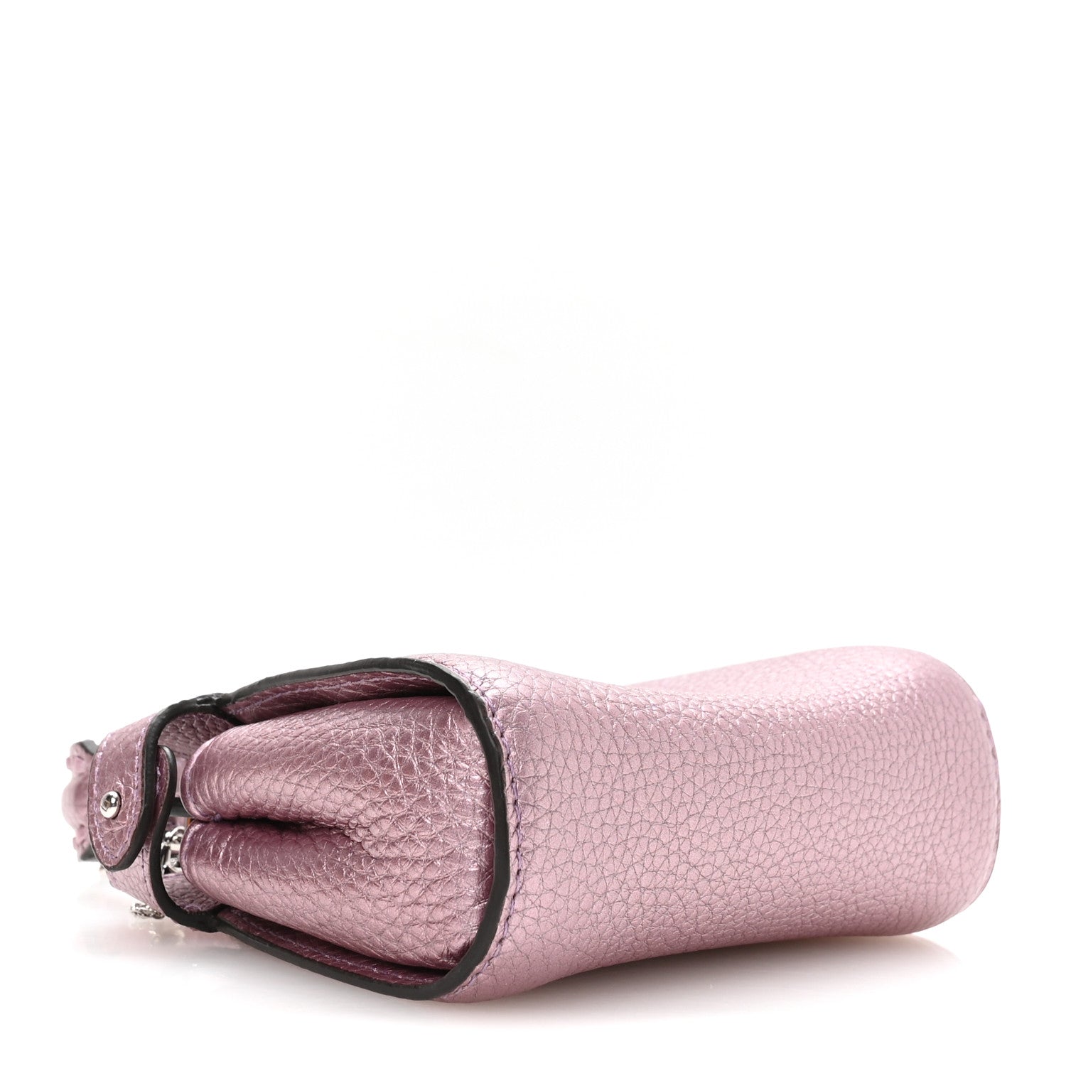 Metallic Cuoio Romano Selleria Nano Peekaboo Satchel Purple