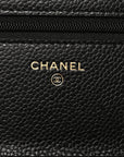 Caviar Quilted Wallet on Chain WOC Black