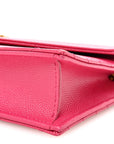 Grain De Poudre Matelasse Chevron Monogram Envelope Chain Wallet Fresh Fuchsia