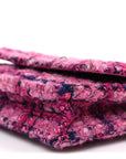 Tweed Quilted Wallet On Chain WOC Fuchsia Purple