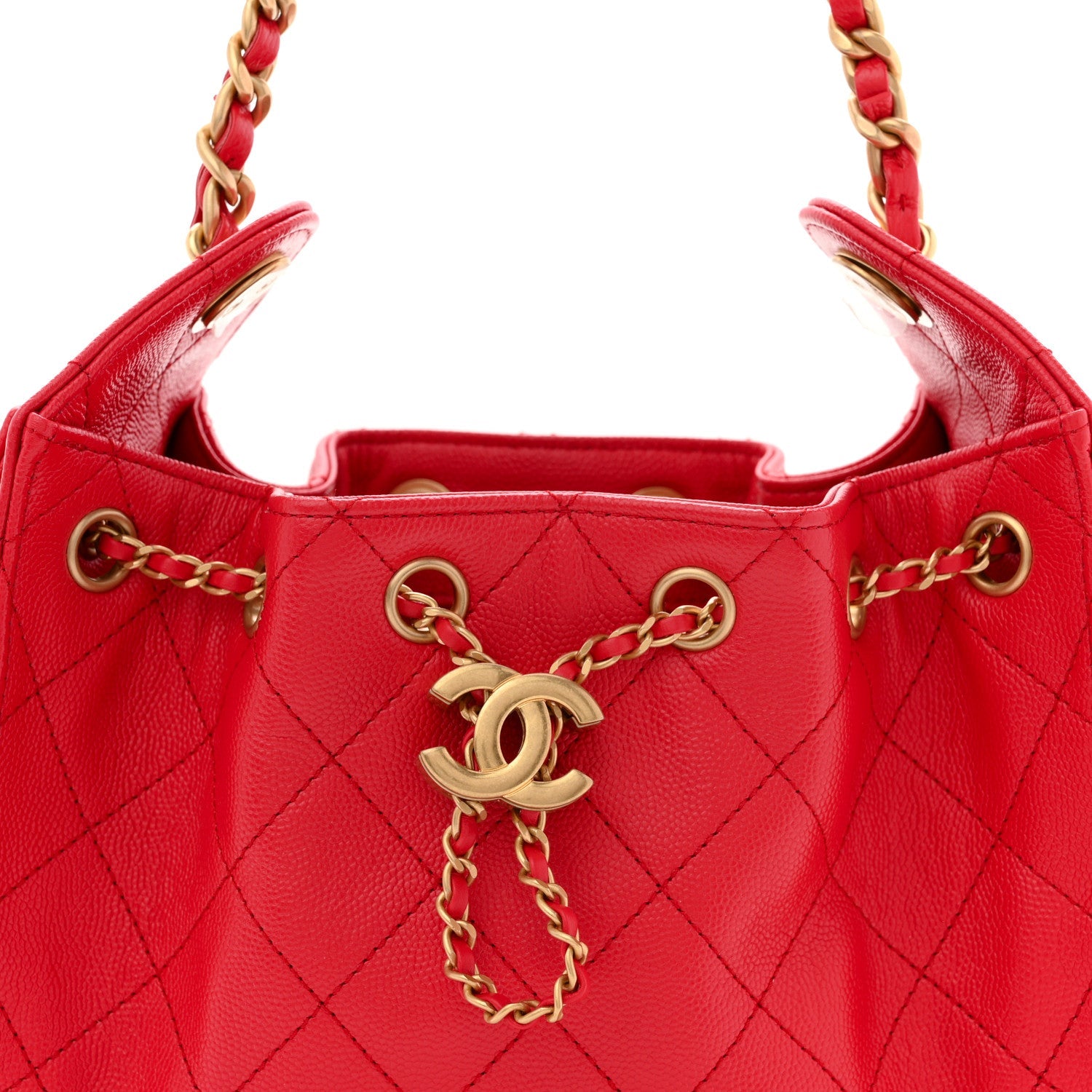 Caviar Quilted Mini CHNL 25 Handbag Red