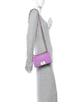 Lambskin Chevron Quilted Small Boy Flap Purple