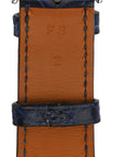 Shiny Alligator Heure H Hour Watch Strap Bleu Roi
