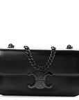 Shiny Calfskin Triomphe Chain Bag Black