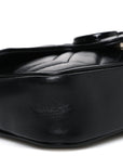 Calfskin Matelasse Monochrome GG Marmont Chain Belt Bag Black