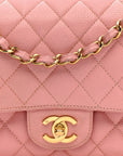 Caviar Quilted Medium Double Flap Pink