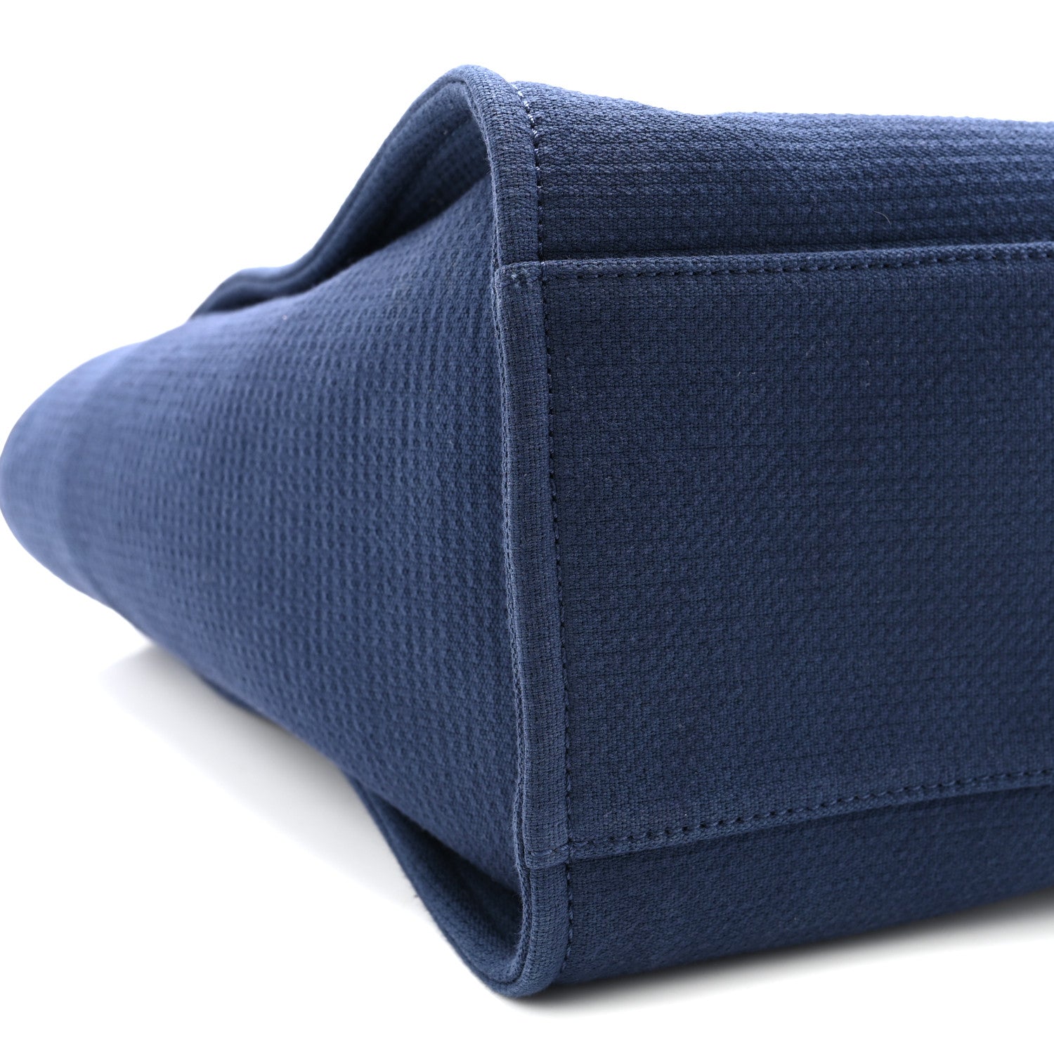 Mixed Fibers Calfskin Medium Deauville Tote Navy Blue