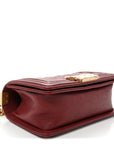 Caviar Quilted Small Boy Flap Burgundy
