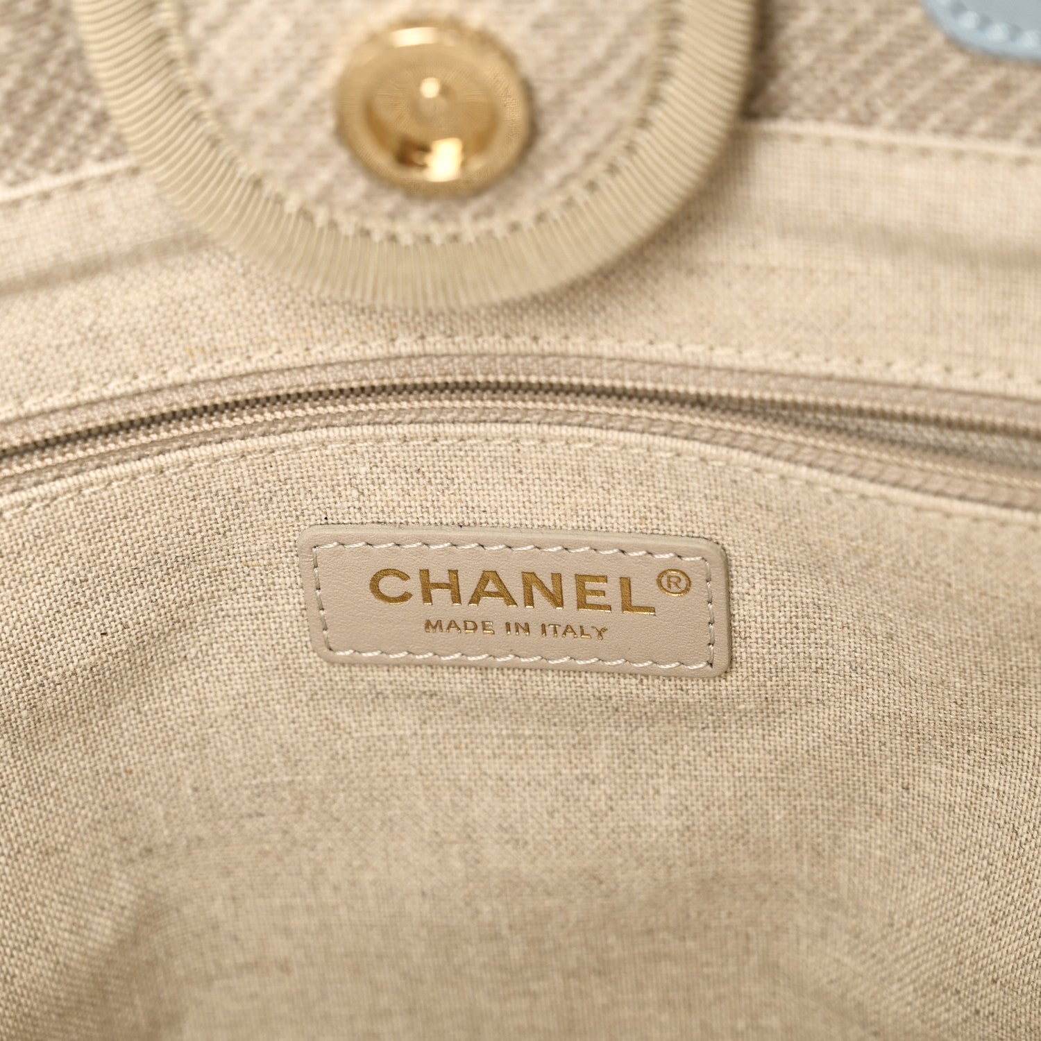 Mixed Fibers Calfskin Small Deauville Tote Grey Light Blue
