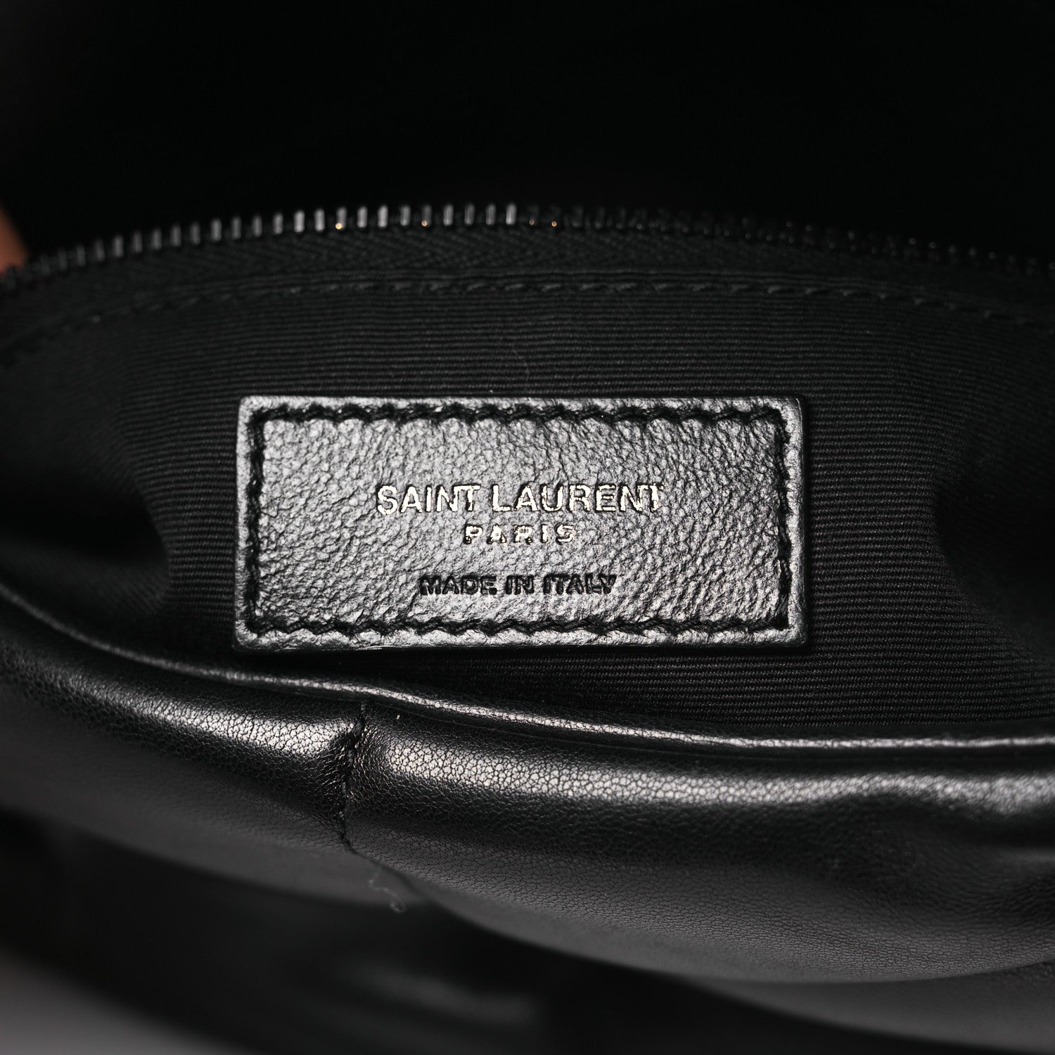 Lambskin Quilted Toy Loulou Puffer Monogram Monochrome Chain Satchel Black