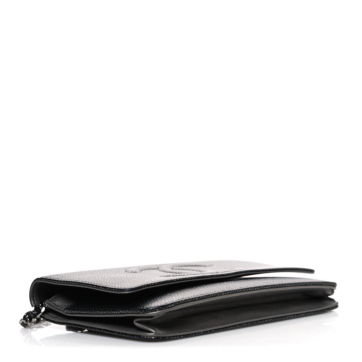 Metallic Caviar Timeless CC Wallet On Chain WOC Grey