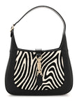 Pony Hair Zebra Print Calfskin Small Jackie 1961 Hobo Black White