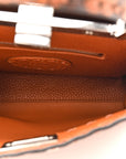 Cuoio Romano Snakeskin Selleria Mini Peekaboo Iconic Satchel Cappuccino