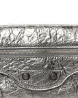 Metallic Agneau Arena Small Le Cagole Sling Bag Silver