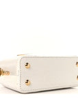 Iridescent Ostrich Capucines Mini White Gold