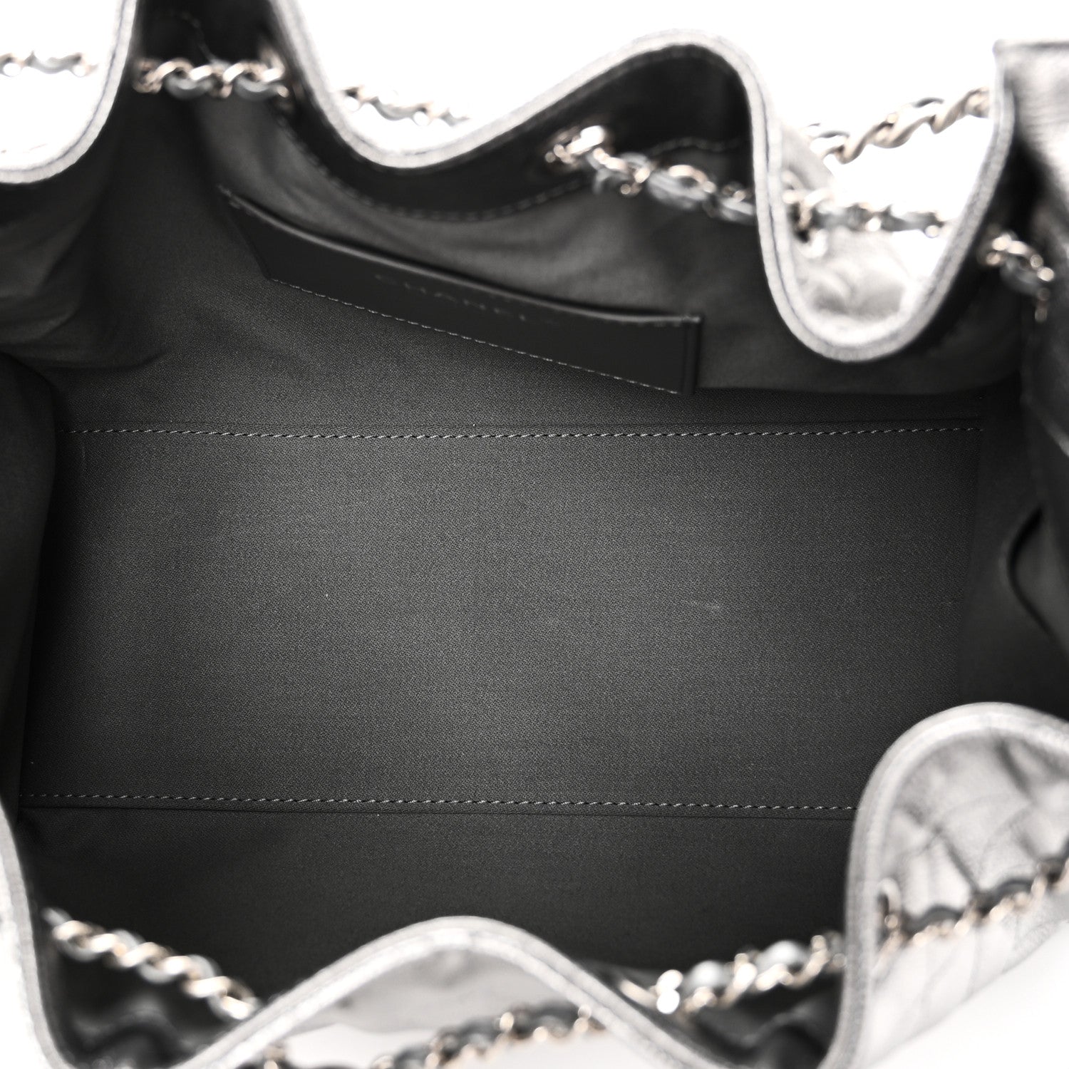 Metallic Caviar Quilted Small CHNL 25 Handbag Anthracite