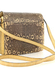 Matte Alligator Lizard Mini Sac Roulis Ombre Vanille