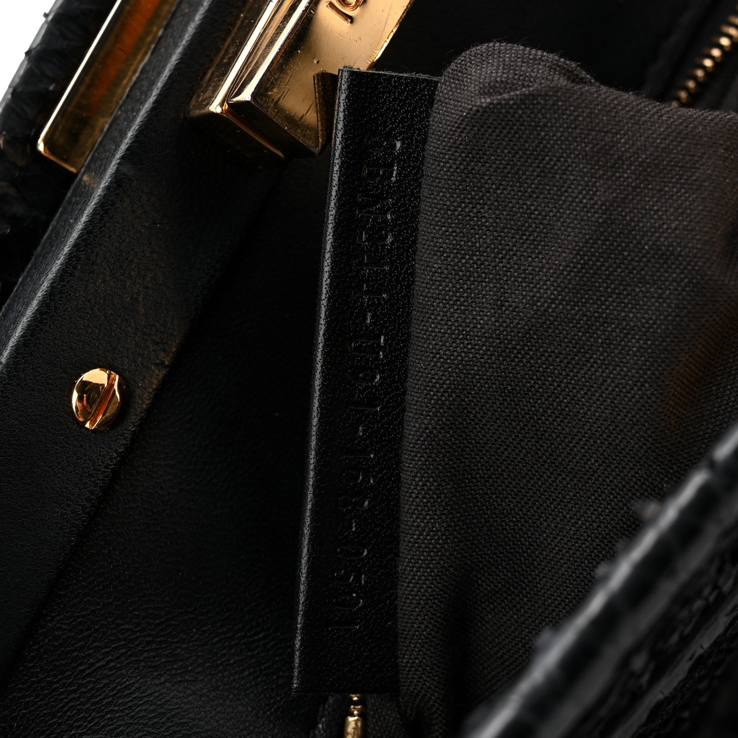 Snakeskin Nappa Mini Peekaboo Iconic Satchel Black