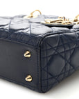 Lambskin Cannage Small Lucky Badges My Lady D1OR Navy