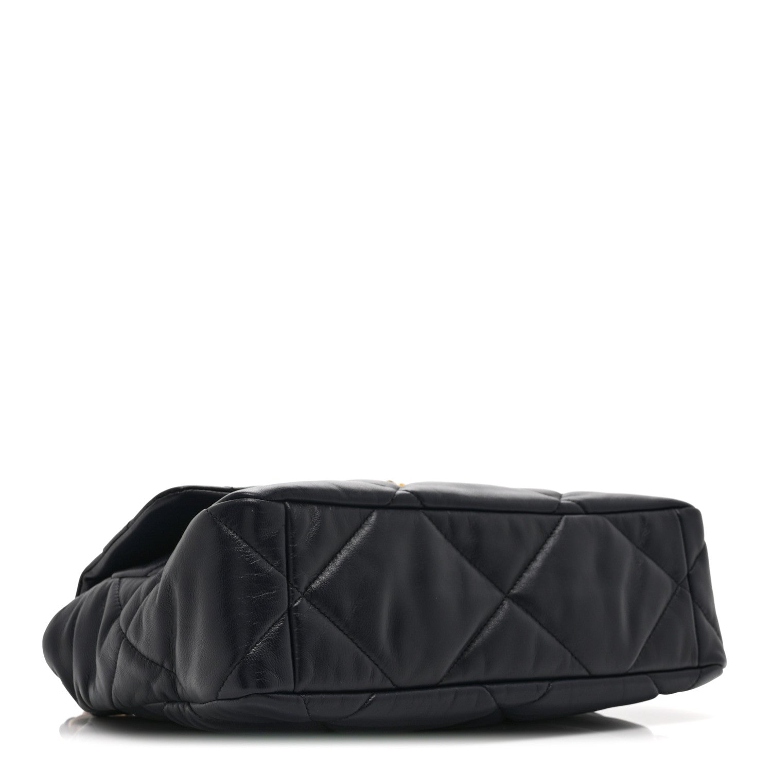 Lambskin Quilted Large CHNL 19 Flap Navy Blue