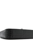 Calfskin Crocodile Embossed Le 5 A 7 Hobo Black