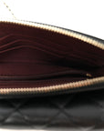 Caviar Quilted Flap Phone Holder With Chain Black