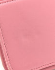 Lambskin Quilted CC Crossing Wallet On Chain WOC Pink